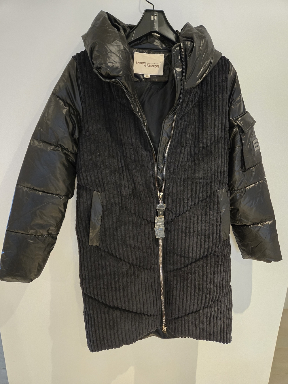 Kids' Black Quilted Puffer Coat with Hood